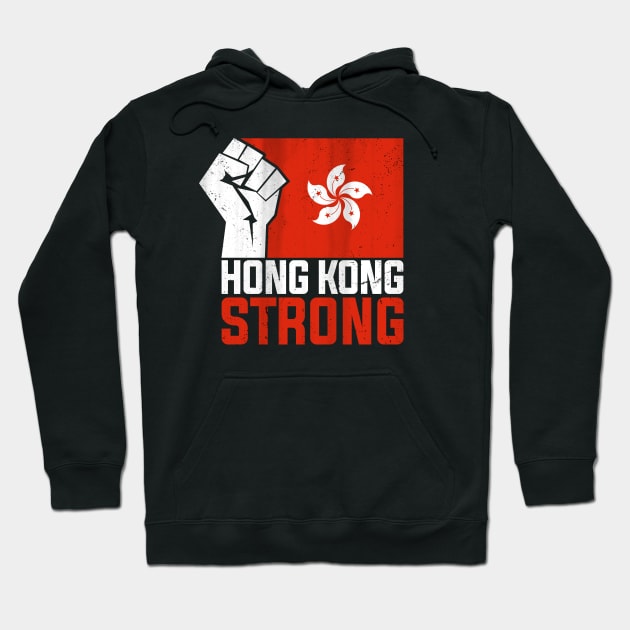 Free Hong Kong Strong Democracy Now Resist Hoodie by TextTees